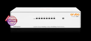 HPE Networking Instant On 1430 8-port Gigabit Ethernet switch with a compact design for small business network solutions.