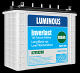 Luminous Inverlast 12V 200Ah tubular battery, providing dependable power for home or office inverter systems.