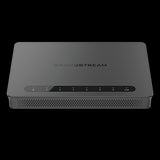 Grandstream GWN7001 VPN Router. Six Gigabit Ethernet ports, including PoE input and two PoE output ports for small to medium businesses.
