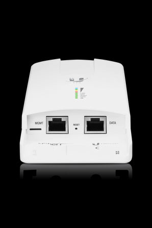 Ubiquiti airFiber 5XHD 5GHz PtP radio with dual Gigabit Ethernet ports, designed for high-performance wireless backhaul applications.