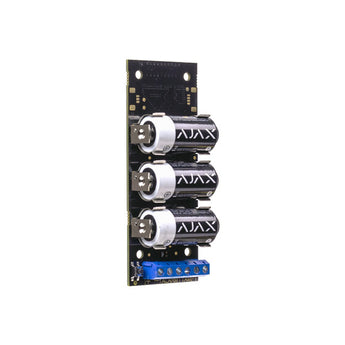 AJAX Single WiFi Transmitter Module Indoor (AJAX-S-TR-INDR): A white module for connecting wired security devices to the Ajax wireless system.