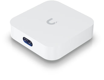 Compact Ubiquiti UniFi Express (UB-UX-EXP): WiFi 6 cloud gateway that manages UniFi devices or acts as a wireless mesh access point.