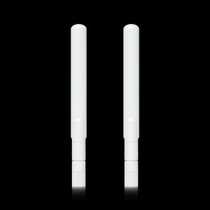 Ubiquiti UniFi Ultra Omni Antenna with desktop stand for extended dual-band Wi-Fi coverage indoors. Weatherproof antenna design.