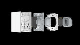 Aqara Smart Wall Switch H1 EU (No Neutral), double rocker design. Controls lights wirelessly for smart home automation, no neutral wire required.