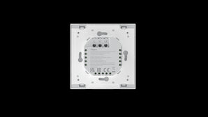 Aqara Smart Wall Switch H1 EU (No Neutral), double rocker design. Controls lights wirelessly for smart home automation, no neutral wire required.