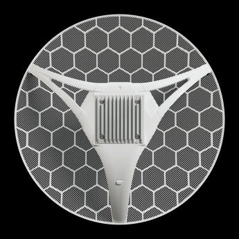 MikroTik LHGG LTE CAT 6 outdoor CPE unit mounted on a pole, providing long-range wireless internet access.