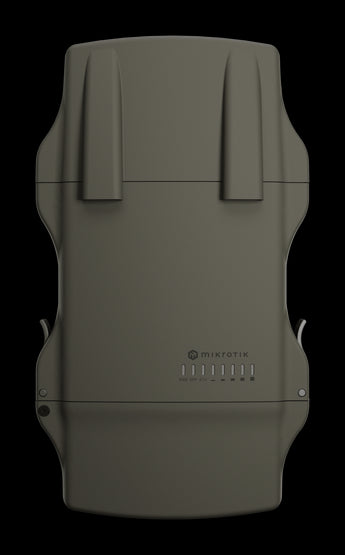 MikroTik NetMetal ax WiFi 6 ODU (MT-RBL23UGSR-5HAXD2HAXD-NM) featuring dual RP-SMA connectors for flexible antenna options and 2.5G SFP port.