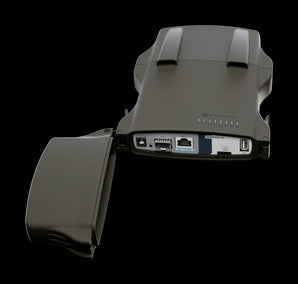 MikroTik NetMetal ax WiFi 6 ODU (MT-RBL23UGSR-5HAXD2HAXD-NM) featuring dual RP-SMA connectors for flexible antenna options and 2.5G SFP port.