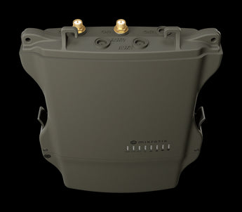 MikroTik NetMetal ax WiFi 6 ODU (MT-RBL23UGSR-5HAXD2HAXD-NM) featuring dual RP-SMA connectors for flexible antenna options and 2.5G SFP port.