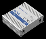 Teltonika BAT120 uninterruptible power supply in aluminum housing. Provides 12V DC backup power for Teltonika network devices.