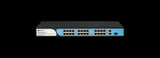 BDCOM S1200-24P2G1S: 24-port 100M PoE switch with 2 GE RJ45 ports and 1 SFP port, providing 280W PoE for network devices.