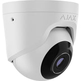 AJAX Security 5MP IP White Turret Camera with a 4.00mm lens for video surveillance. Offers PoE, SD-card slot, and up to 35m IR range.