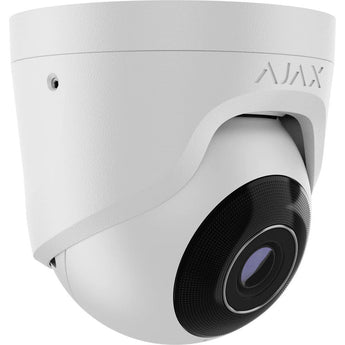 AJAX Security 5MP IP White Turret Camera with a 4.00mm lens for video surveillance. Offers PoE, SD-card slot, and up to 35m IR range.