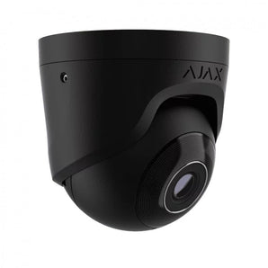 AJAX Security 5MP IP Black Turret Camera with a 4.00 mm lens, providing surveillance with PoE, IP65 rating, and 35m IR.