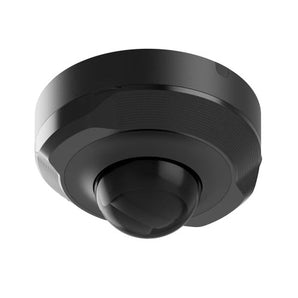 AJAX Security 5MP IP Black Mini Dome Camera with 2.8mm wide-view lens, ideal for indoor/outdoor surveillance with PoE and IR.