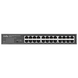 Cudy GS1024: 24-port Gigabit unmanaged desktop switch with fanless design, providing fast Ethernet connectivity and VLAN security.