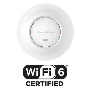 Grandstream GWN7664E indoor access point, featuring WiFi 6, 4x4:4 MU-MIMO, and a sleek design for enterprise-grade wireless.