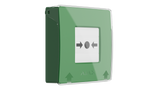 Green AJAX Security Manual Call Point (AJAX-CP-G) - a wireless, resettable emergency button for activating pre-programmed security scenarios.
