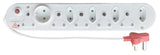 Acconet 10-Way Multiplug: 5x 16A SA sockets, 4x 5A 2-pin sockets, and 1 round socket for versatile power connectivity.