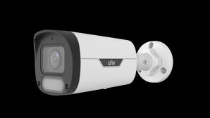 Uniview UNV 2MP ColorHunter bullet IP camera with a 2.8mm lens, providing full-color, 24/7 surveillance. Fixed lens.