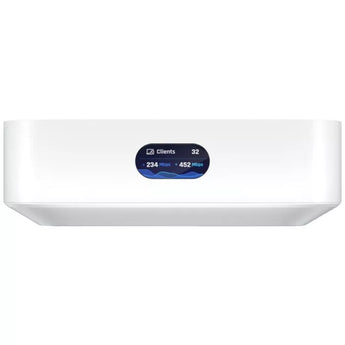 Compact Ubiquiti UniFi Express (UB-UX-EXP): WiFi 6 cloud gateway that manages UniFi devices or acts as a wireless mesh access point.