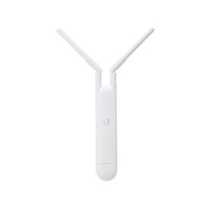 Ubiquiti UniFi AC Mesh (UAP-AC-M) access point. Compact, white, and designed for both indoor and outdoor WiFi coverage. Dual-band support.