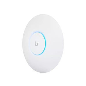 The Ubiquiti UniFi6 Plus (U6+) is a compact, ceiling-mounted WiFi 6 access point providing high-speed, dual-band wireless connectivity.