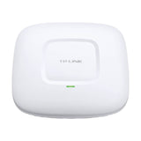 TP-Link EAP115 N300 ceiling mount access point. White, round design for easy wall or ceiling installation with PoE support.