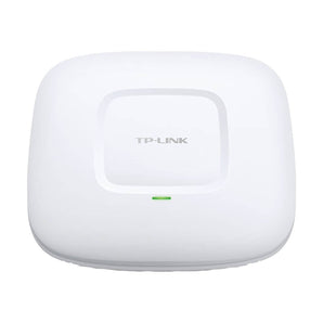 TP-Link EAP115 N300 ceiling mount access point. White, round design for easy wall or ceiling installation with PoE support.