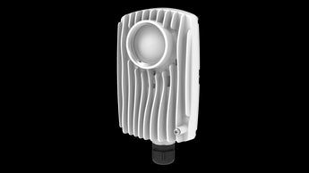 Mimosa C6X modular radio, gray and white, for 6GHz PtP/PtMP wireless networks, showcasing its compact form factor.