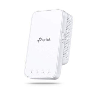 TP-Link RE300 AC1200 Mesh WiFi Range Extender expanding wireless internet signal for improved home network coverage.