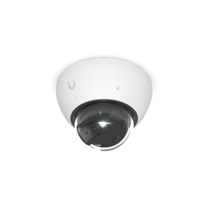 Ubiquiti UniFi Protect 8MP AI Dome camera; white, vandal-proof, 4K PoE dome with AI, and long-range IR for night vision.