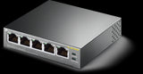 TP-Link TL-SF1005P 5-Port desktop switch with 4 PoE+ ports. Provides both data and power over Ethernet for compatible devices.