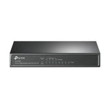 TP-Link TL-SF1008P: 8-port desktop switch with 4 PoE+ ports for powering devices like IP cameras and phones over Ethernet.