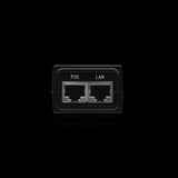 Ubiquiti 48V 24W PoE adapter (POE-48-24W). Delivers power and data over Ethernet for Ubiquiti devices; white rectangular casing.