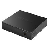 TP-Link TL-SG1005P: 5-Port Gigabit Desktop Switch with 4 PoE+ ports. Black, compact design for easy network expansion and power delivery.