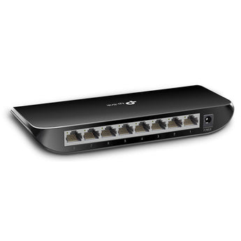 TP-Link TL-SG1008D: An 8-port gigabit desktop switch enabling high-speed wired network connections for homes or small offices.