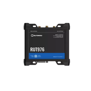 Teltonika RUT976 RedCap 5G industrial router with dual SIM slots, GNSS, and WiFi 4, designed for IoT and remote deployments.