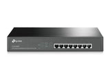 TP-Link TL-SG1008MP: Black 8-port Gigabit PoE+ switch. Desktop or rackmount, powers devices like IP cameras and phones.