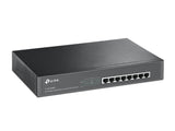 TP-Link TL-SG1008MP: Black 8-port Gigabit PoE+ switch. Desktop or rackmount, powers devices like IP cameras and phones.