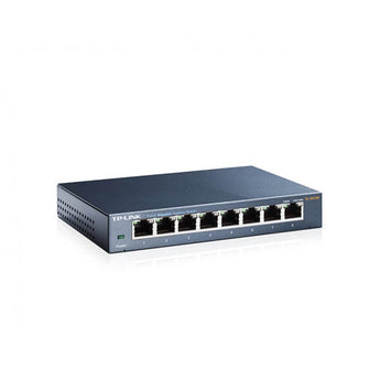 TP-Link TL-SG108: 8-Port Gigabit desktop switch in a durable metal casing. Connects multiple devices for fast, wired network access.