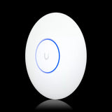 Compact, ceiling-mounted Ubiquiti UniFi WiFi 7 Lite access point (U7-Lite) with a 2.5 GbE uplink for high-speed wireless connectivity.