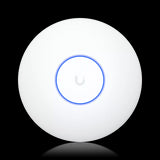 Compact, ceiling-mounted Ubiquiti UniFi WiFi 7 Lite access point (U7-Lite) with a 2.5 GbE uplink for high-speed wireless connectivity.