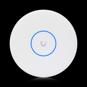 Ubiquiti UniFi U7 Pro XG ceiling-mounted access point. White, round design with multiple Ethernet ports for high-speed WiFi 7 connectivity.