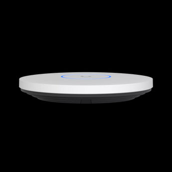 Ubiquiti UniFi U7 Pro XG ceiling-mounted access point. White, round design with multiple Ethernet ports for high-speed WiFi 7 connectivity.