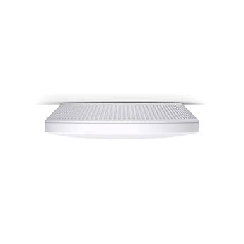 TP-Link Omada BE3600 (TP-EAP723) ceiling mount WiFi 7 access point. White, round design with a 2.5GbE port for high-speed wireless networks.