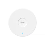 TP-Link Omada BE3600 (TP-EAP723) ceiling mount WiFi 7 access point. White, round design with a 2.5GbE port for high-speed wireless networks.