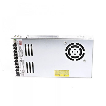 Mean Well LRS-350-48 enclosed power supply. 350W, 48V, single output, metal case with ventilation slots.