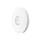TP-Link EAP653 AX3000 ceiling mount WiFi 6 access point. White, round, slim design for optimal wireless coverage in business environments.