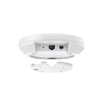 TP-Link EAP653 AX3000 ceiling mount WiFi 6 access point. White, round, slim design for optimal wireless coverage in business environments.